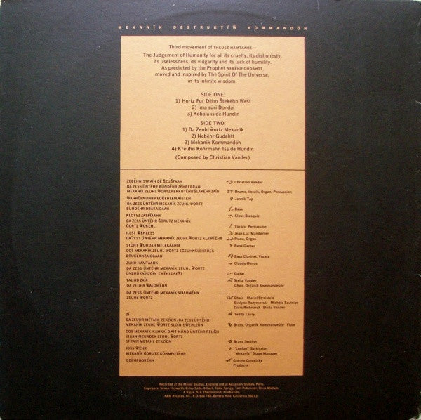 Magma (6) : Mekanïk Destruktïw Kommandöh (LP, Album, Gat)
