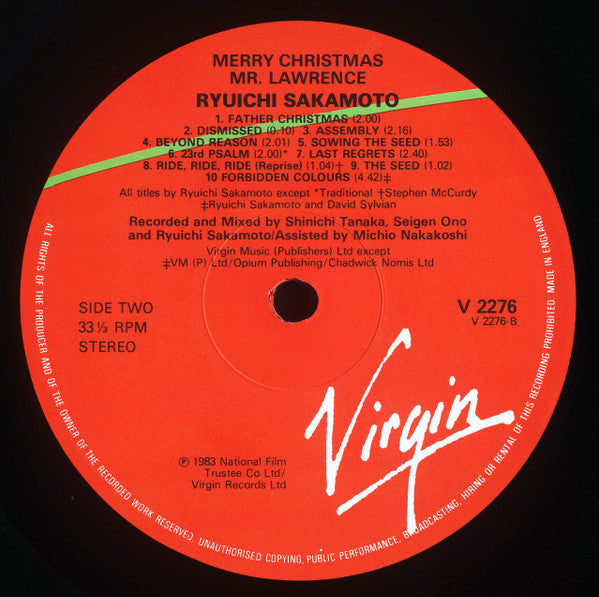 Ryuichi Sakamoto : Merry Christmas, Mr Lawrence (LP, Album)