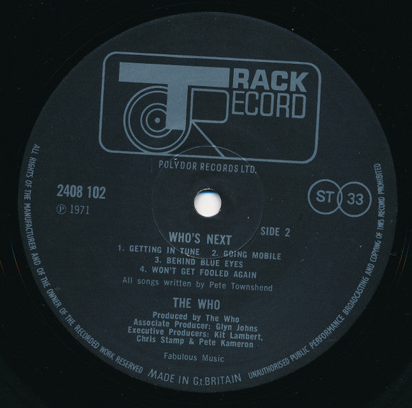 The Who : Who's Next (LP, Album, RE)