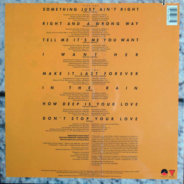 Keith Sweat : Make It Last Forever (LP, Album, SRC)