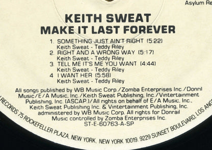Keith Sweat : Make It Last Forever (LP, Album, SRC)