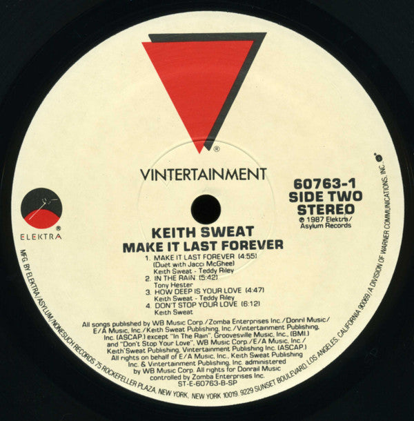 Keith Sweat : Make It Last Forever (LP, Album, SRC)