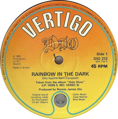 Dio (2) : Rainbow In The Dark (12", Single)