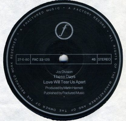Joy Division : Love Will Tear Us Apart (12", Single, RP, A4/)