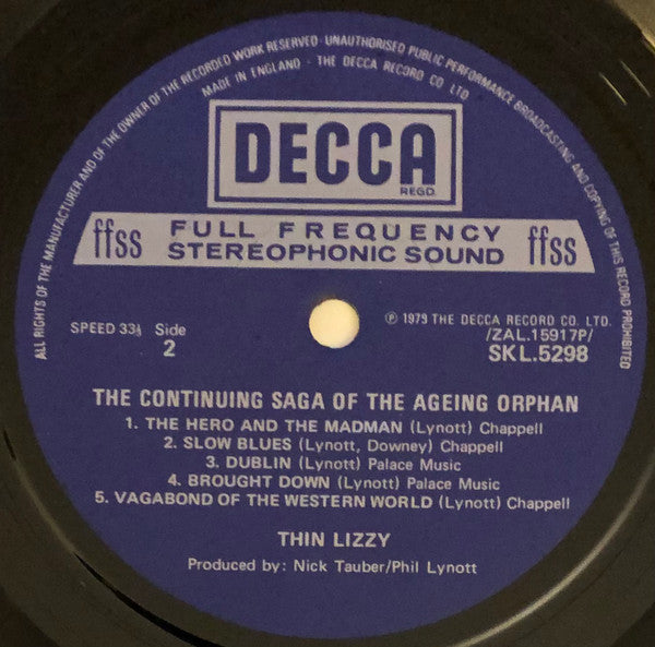 Thin Lizzy : The Continuing Saga Of The Ageing Orphans (LP, Comp)