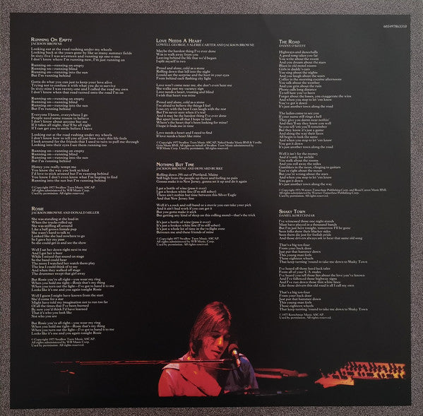 Jackson Browne : Running On Empty (LP, Album, RE, RM)