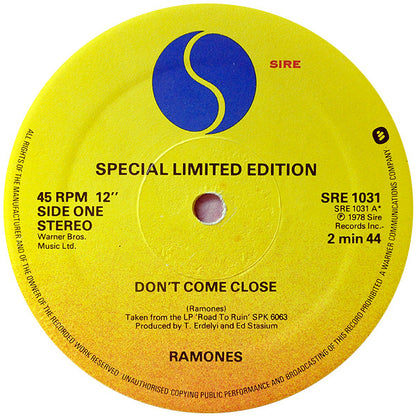 Ramones : Don't Come Close (12", Single, Ltd, Yel)