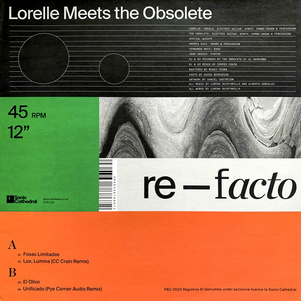 Lorelle Meets The Obsolete : Re-Facto (12", EP, Ltd, Tra)