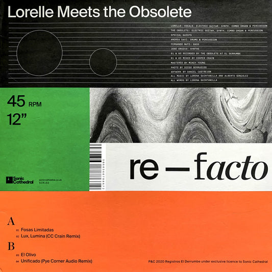 Lorelle Meets The Obsolete : Re-Facto (12", EP, Ltd, Tra)