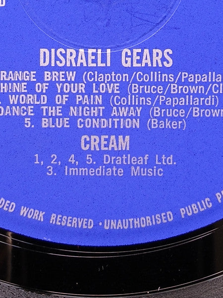 Cream (2) : Disraeli Gears (LP, Album, Lam)
