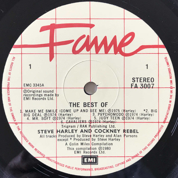 Steve Harley And Cockney Rebel* : The Best Of Steve Harley And Cockney Rebel (LP, Comp, RE)