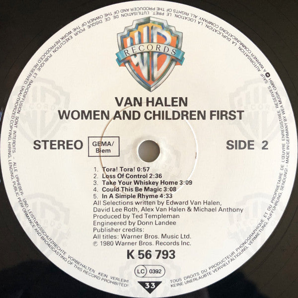 Van Halen : Women And Children First (LP, Album, RP)