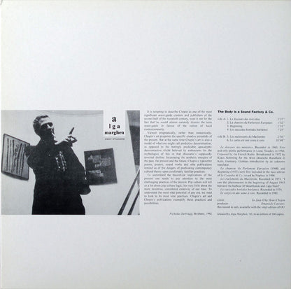 Henri Chopin : The Body Is A Sound Factory & Co. (LP, Ltd)