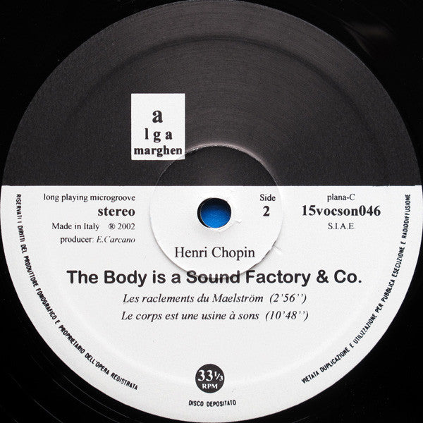 Henri Chopin : The Body Is A Sound Factory & Co. (LP, Ltd)