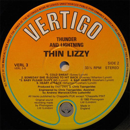 Thin Lizzy : Thunder And Lightning (LP, Album + 12" + Ltd, Gat)