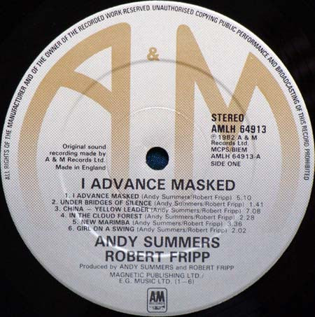 Andy Summers & Robert Fripp : I Advance Masked (LP, Album)