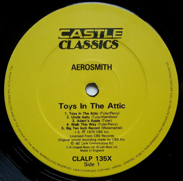 Aerosmith : Toys In The Attic (LP, Album, RE)