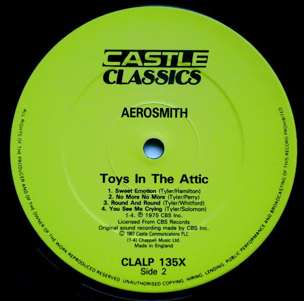 Aerosmith : Toys In The Attic (LP, Album, RE)