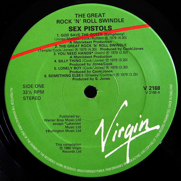 Sex Pistols : The Great Rock 'N' Roll Swindle (LP, Comp, Boo)