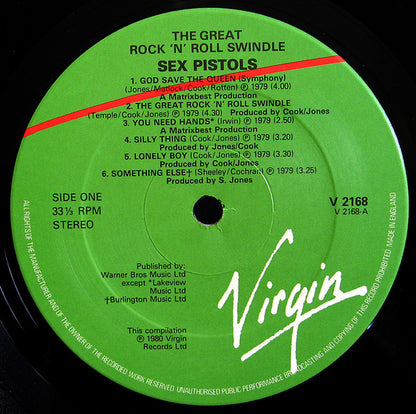 Sex Pistols : The Great Rock 'N' Roll Swindle (LP, Comp, Boo)