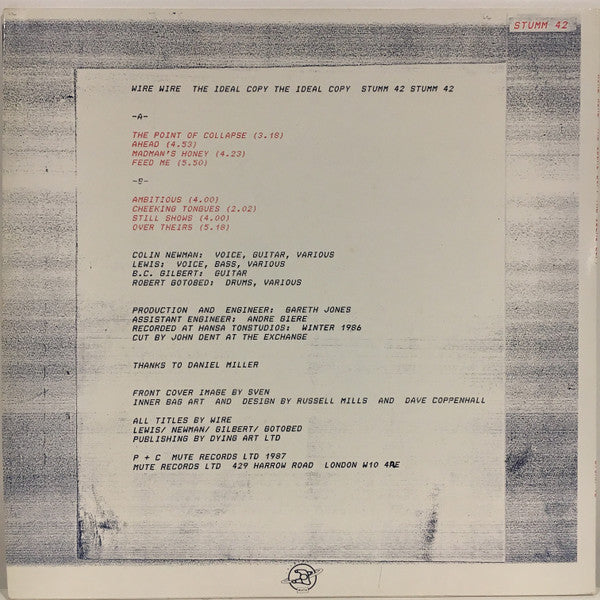 Wire : The Ideal Copy (LP, Album, Blu)