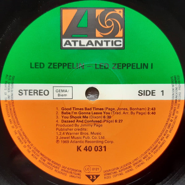 Led Zeppelin : Led Zeppelin (LP, Album, RE)