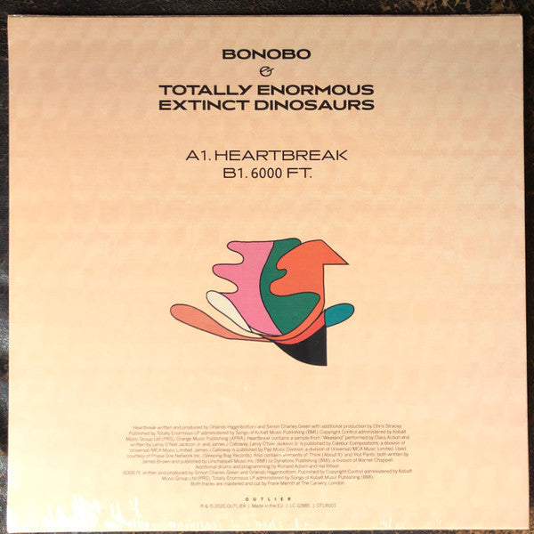 Bonobo & Totally Enormous Extinct Dinosaurs : Heartbreak (12", EP, Ltd, 140)