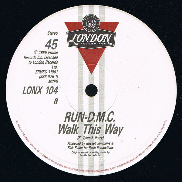 RUN DMC* : Walk This Way (12", Single)