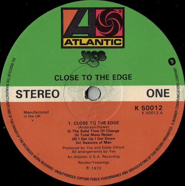 Yes : Close To The Edge (LP, Album, RE, Gat)