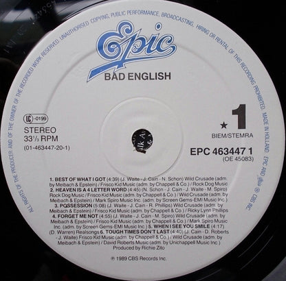 Bad English : Bad English (LP, Album)