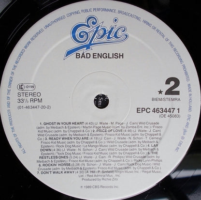 Bad English : Bad English (LP, Album)