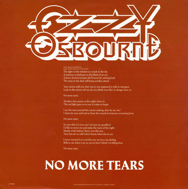 Ozzy Osbourne : No More Tears (12", Pic)