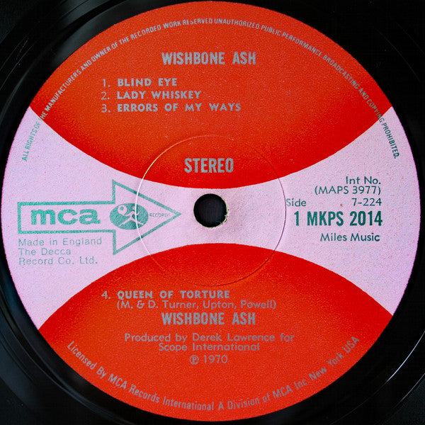 Wishbone Ash : Wishbone Ash (LP, Album, Pin)