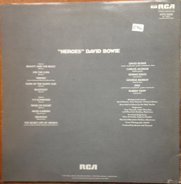 David Bowie : "Heroes" (LP, Album, RE, gre)