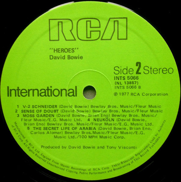 David Bowie : "Heroes" (LP, Album, RE, gre)