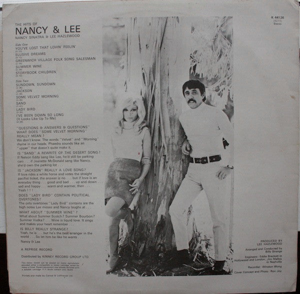Nancy Sinatra & Lee Hazlewood : Nancy & Lee (LP, Album, RE)