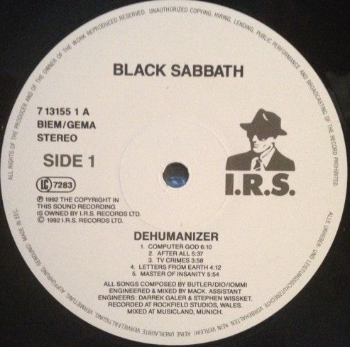 Black Sabbath : Dehumanizer (LP, Album)