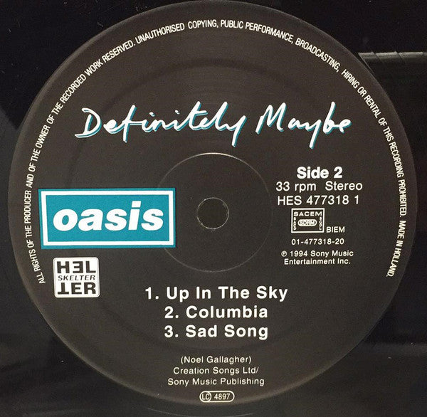 Oasis (2) : Definitely Maybe (2xLP, Album, Gat)