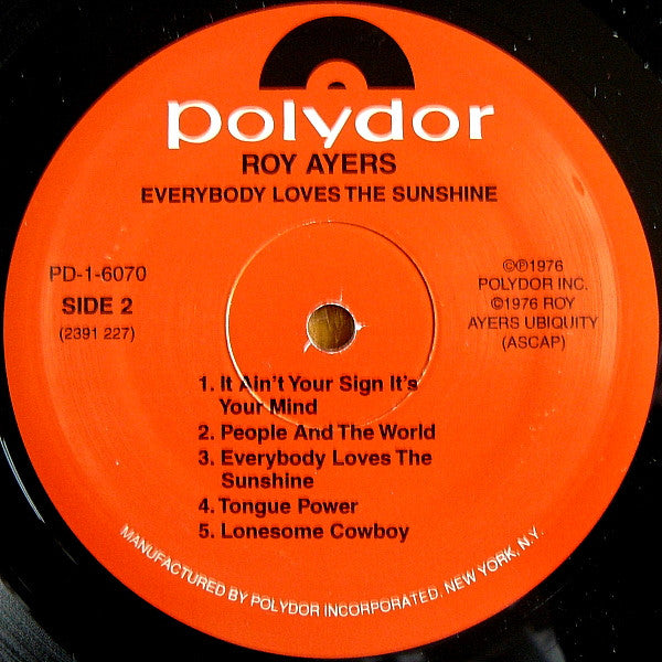 Roy Ayers Ubiquity : Everybody Loves The Sunshine (LP, Album, RE)
