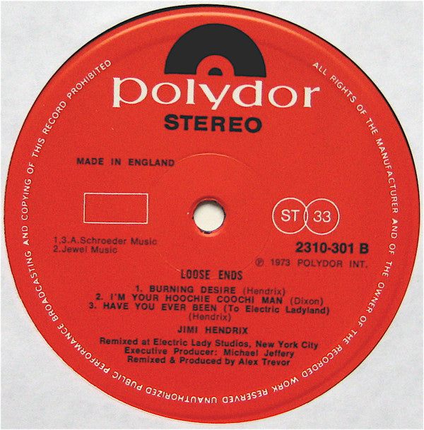 Jimi Hendrix - Loose Ends … (LP, Album) (Very Good Plus (VG+))