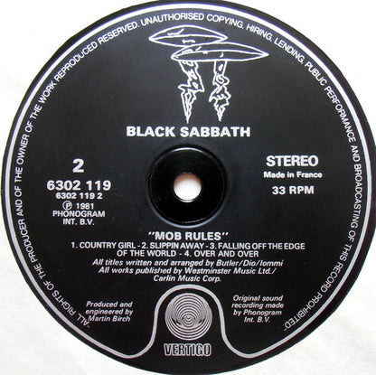 Black Sabbath : Mob Rules (LP, Album, M/Print)