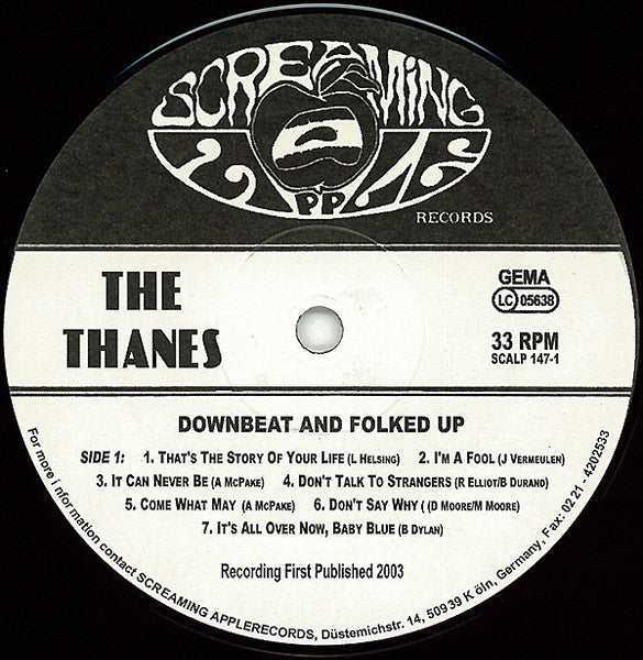 The Thanes : Downbeat And Folked Up (LP, Album)