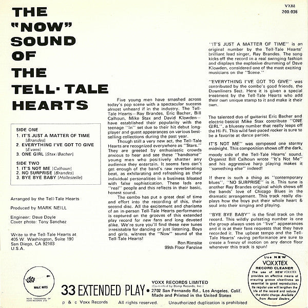 The Tell-Tale Hearts : The "Now" Sound Of The Tell-Tale Hearts (12", EP, Mono)