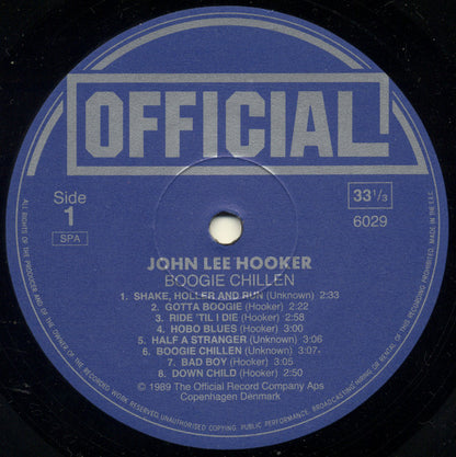 John Lee Hooker : Boogie Chillen (LP, Comp, Mono)