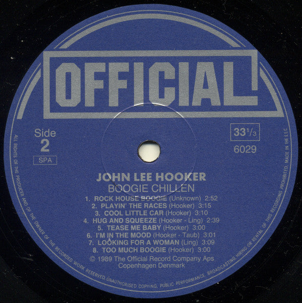 John Lee Hooker : Boogie Chillen (LP, Comp, Mono)