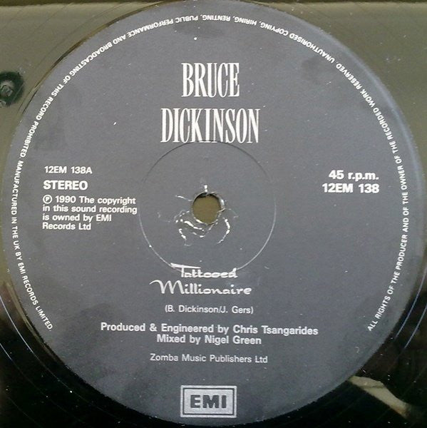 Bruce Dickinson : Tattooed Millionaire (12", Pos)