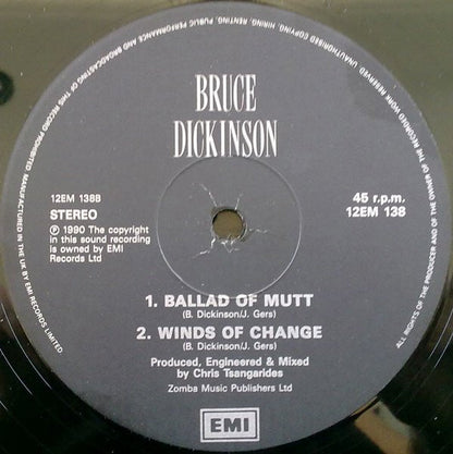 Bruce Dickinson : Tattooed Millionaire (12", Pos)