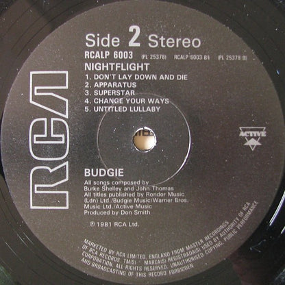 Budgie : Nightflight (LP, Album)