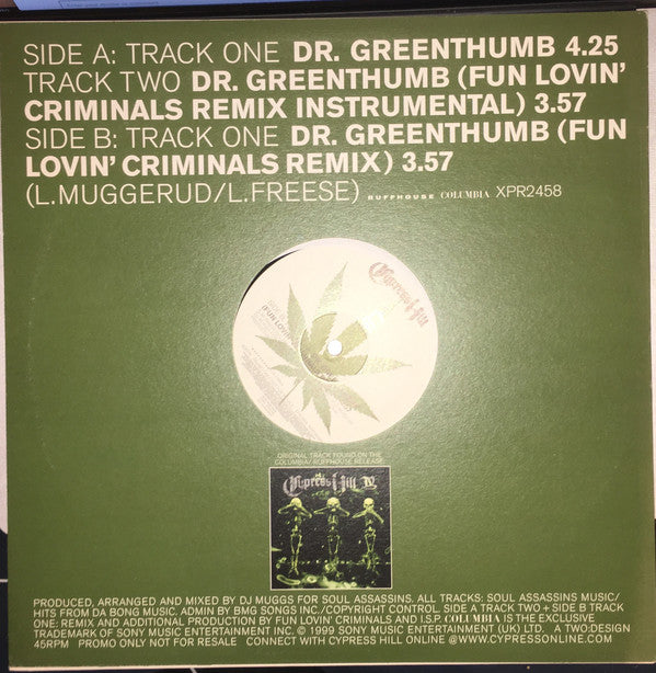 Cypress Hill : Dr. Greenthumb (12", Promo)