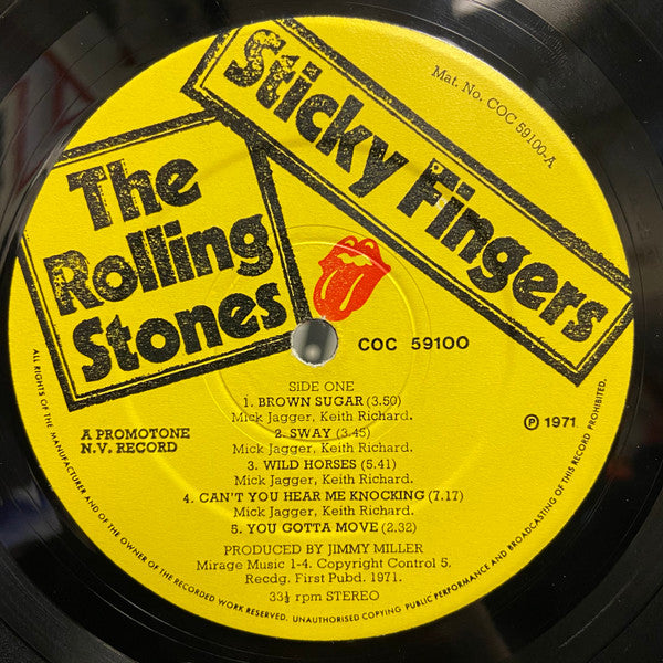 The Rolling Stones : Sticky Fingers (LP, Album, RP, Pan)